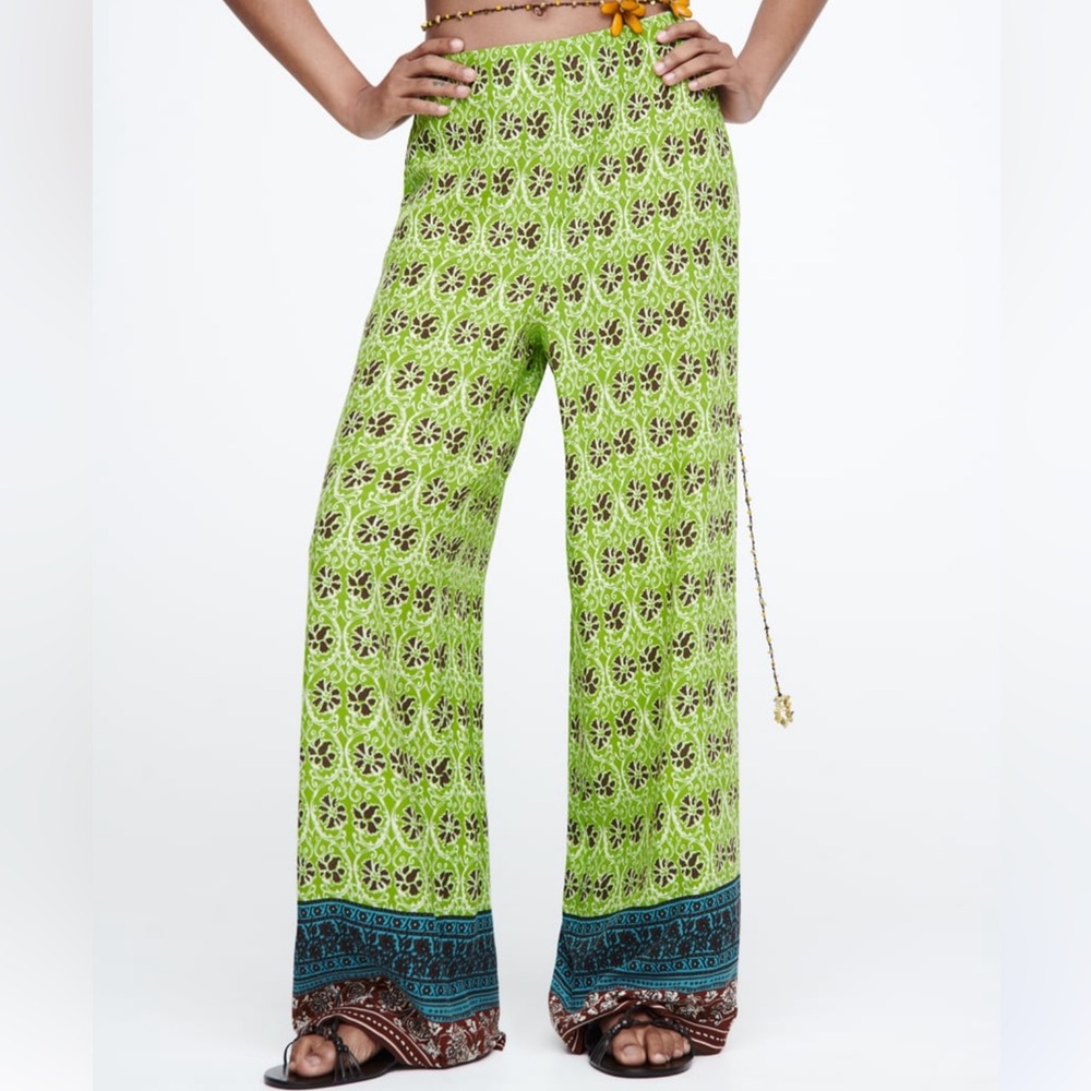 ZARA Full-length printed trousers